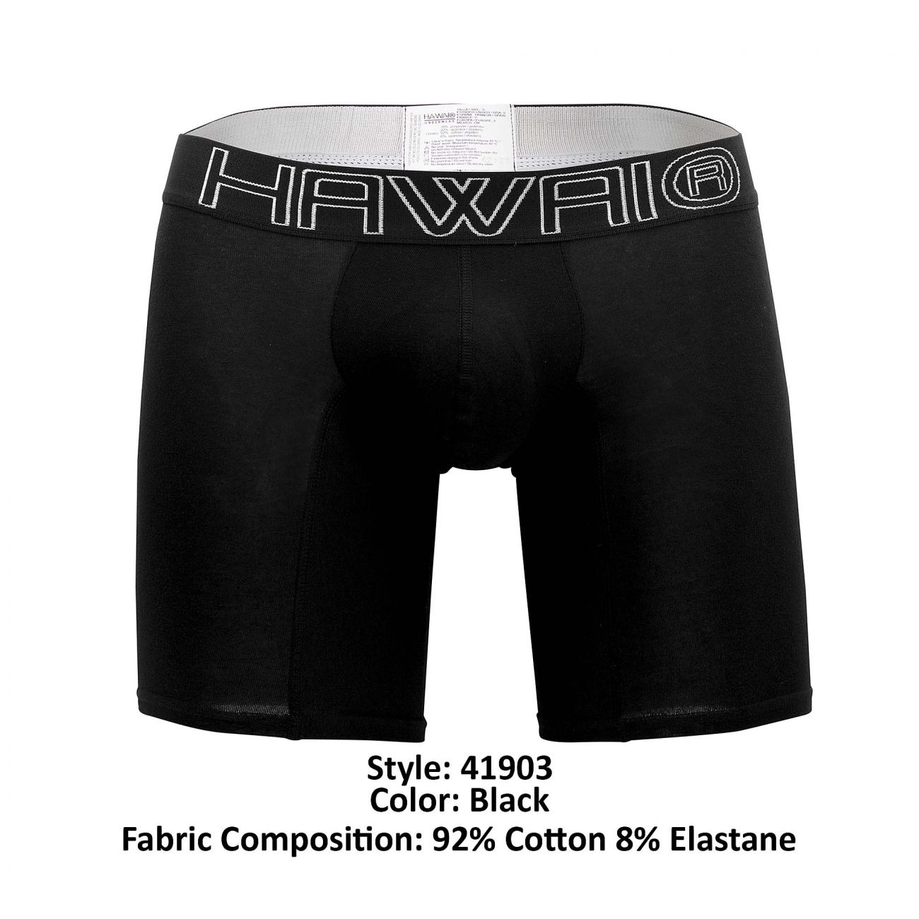 Underwear: HAWAI 41903 Solid Athletic Boxer Briefs