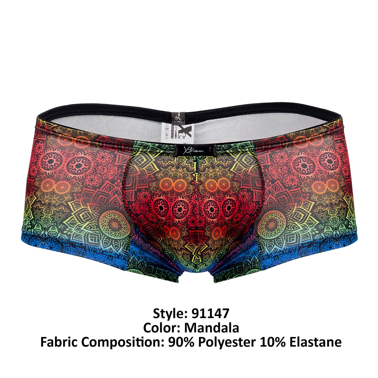 Xtremen 91147 Printed Microfiber Trunks Rainbow Prism –   - Men's Underwear and Swimwear