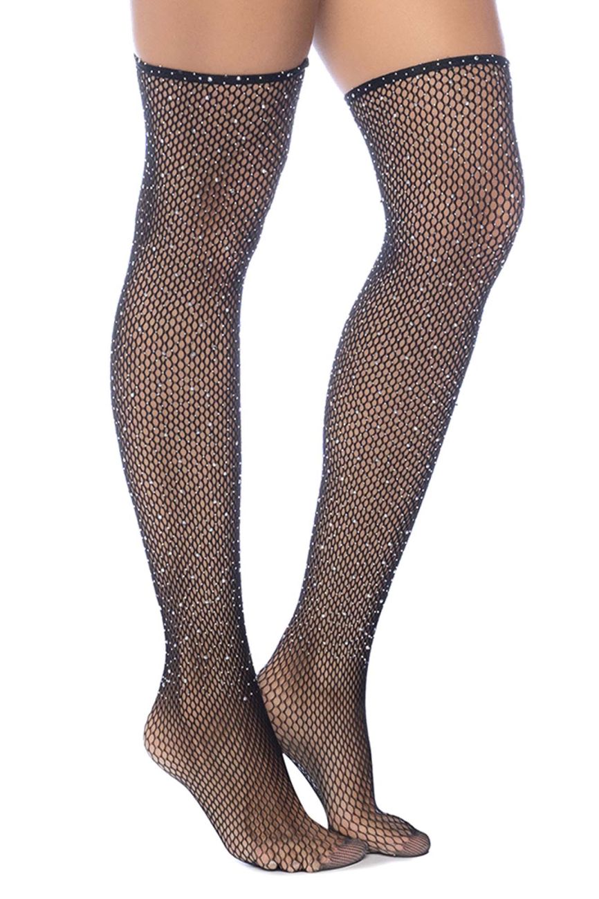 Lingerie: Mapale 1127 Diamond Fishnet Thigh High Stockings - Picture 8 of 8